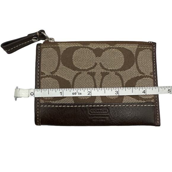 y2k COACH Soho Brown Signature Canvas Coin purse with Keychain - Picture 6 of 7